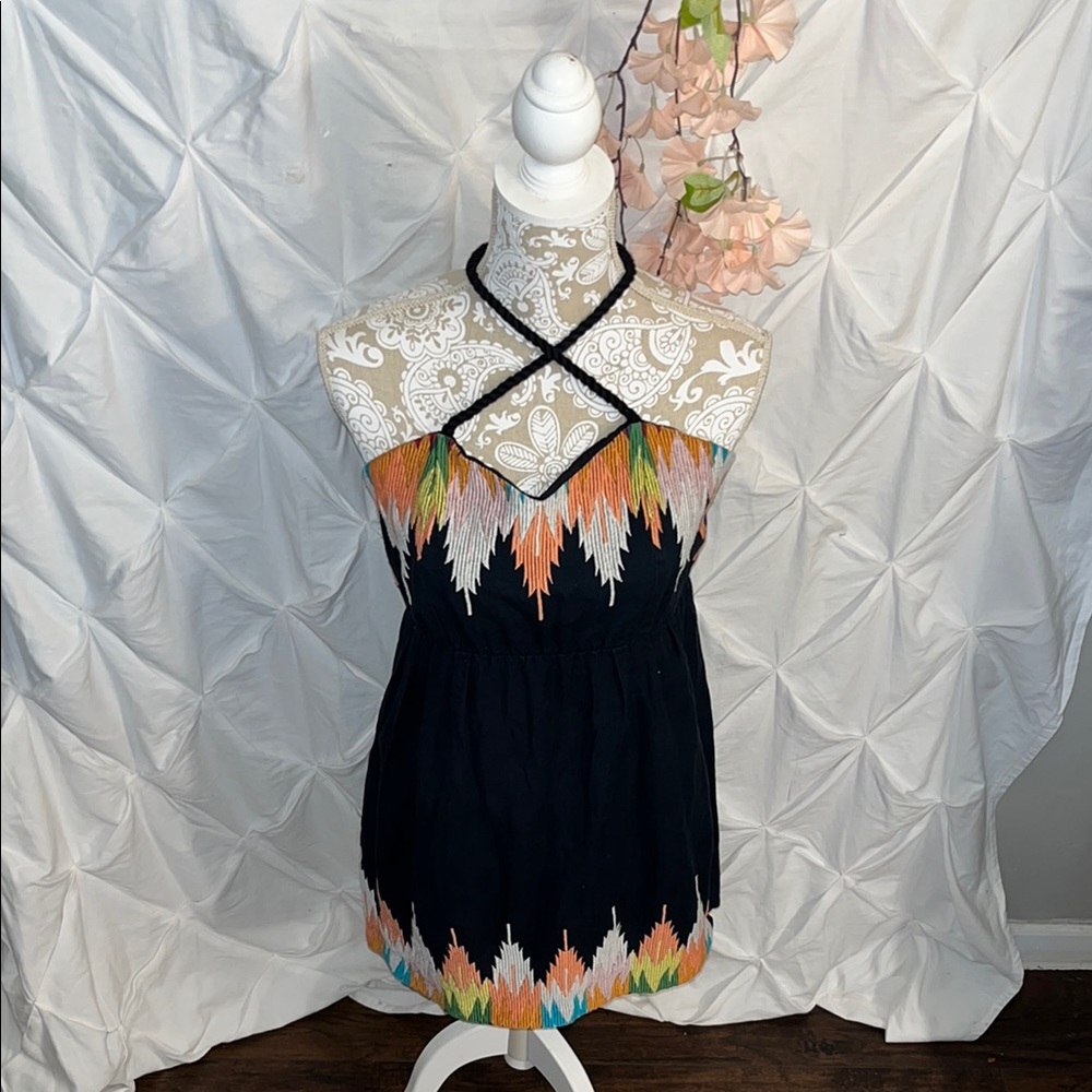 Multicolor Halter Neck Dress